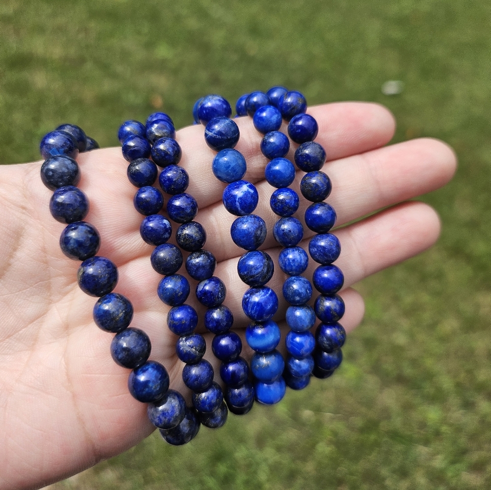 6/7/8 mm lapis bracelet - Picture 2 of 2
